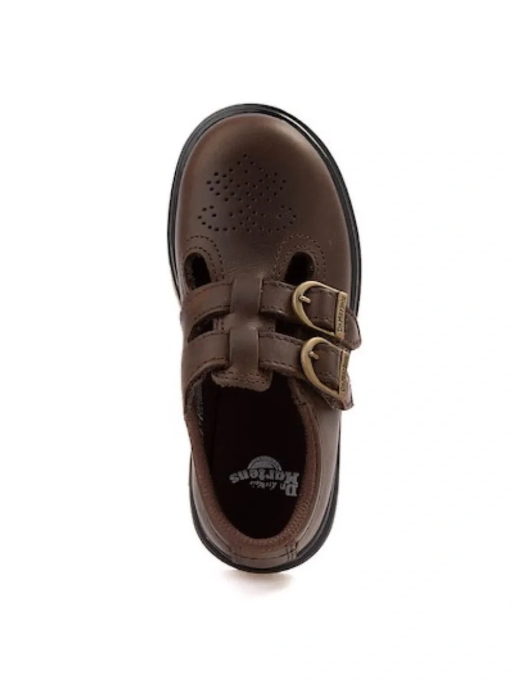 Dr. Martens Kids Brown Leather Triple-Strap School Shoe
